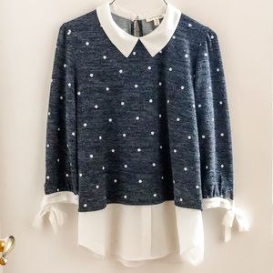 Polk-a-Dot Collared Shirt